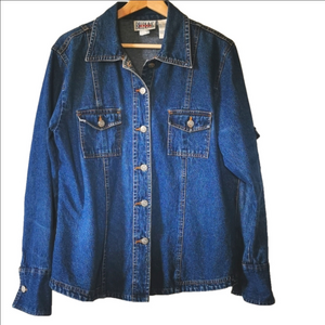 BILL BLASS 80's Vintage denim jean jacket. Size Medium. EUC
